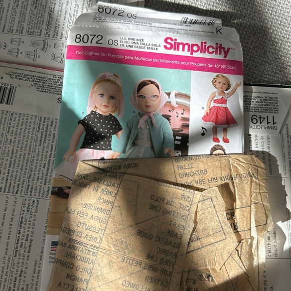 4 simplicity doll clothes patterns - Picture 5 of 6